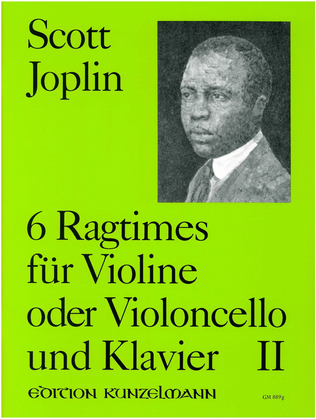 Book cover for 6 ragtimes for violin and piano, Volume 2