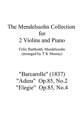 Book cover for The Mendelssohn Collection - 3 Pieces for 2 Violins, Violin Duo, Violin Group