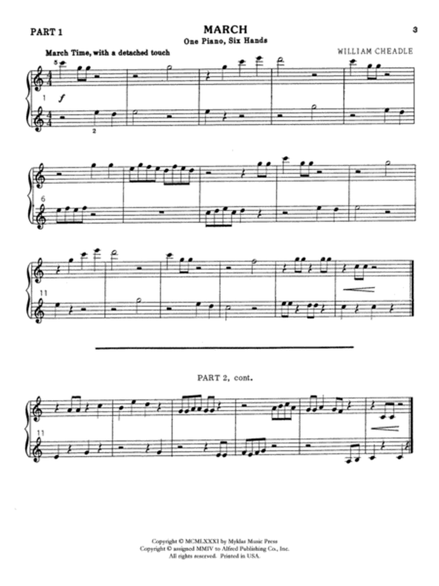 Six for Three - Piano Trio (1 Piano, 6 Hands)