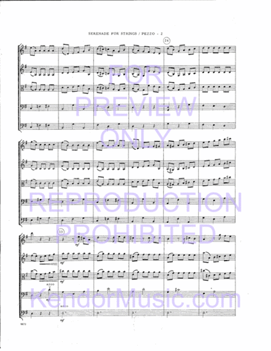 Serenade For Strings/Mvt. 1 Pezzo (Full Score)