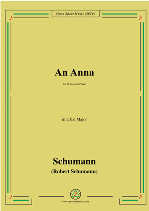 Book cover for Schumann-An Anna,in E flat Major,for Voice and Piano