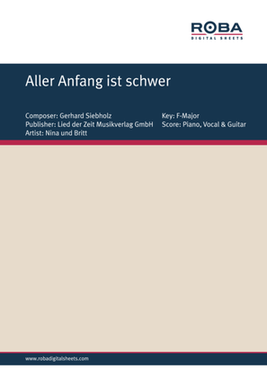 Book cover for Aller Anfang ist schwer