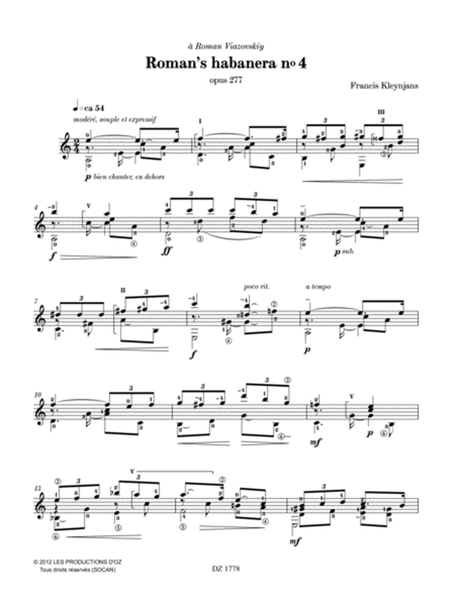 Roman’s Habanera No 4, opus 277