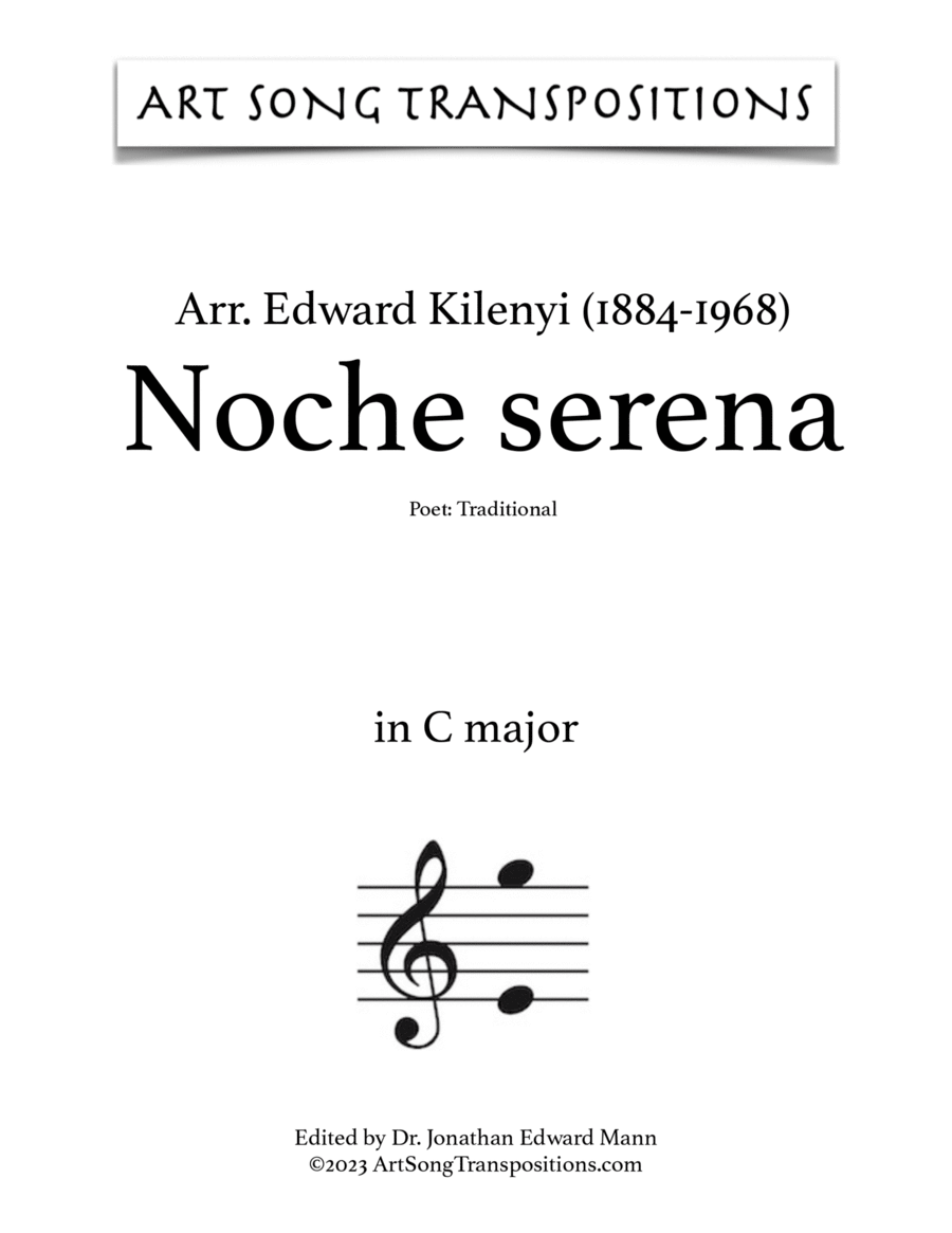 KILENYI: Noche serena (transposed to C major)