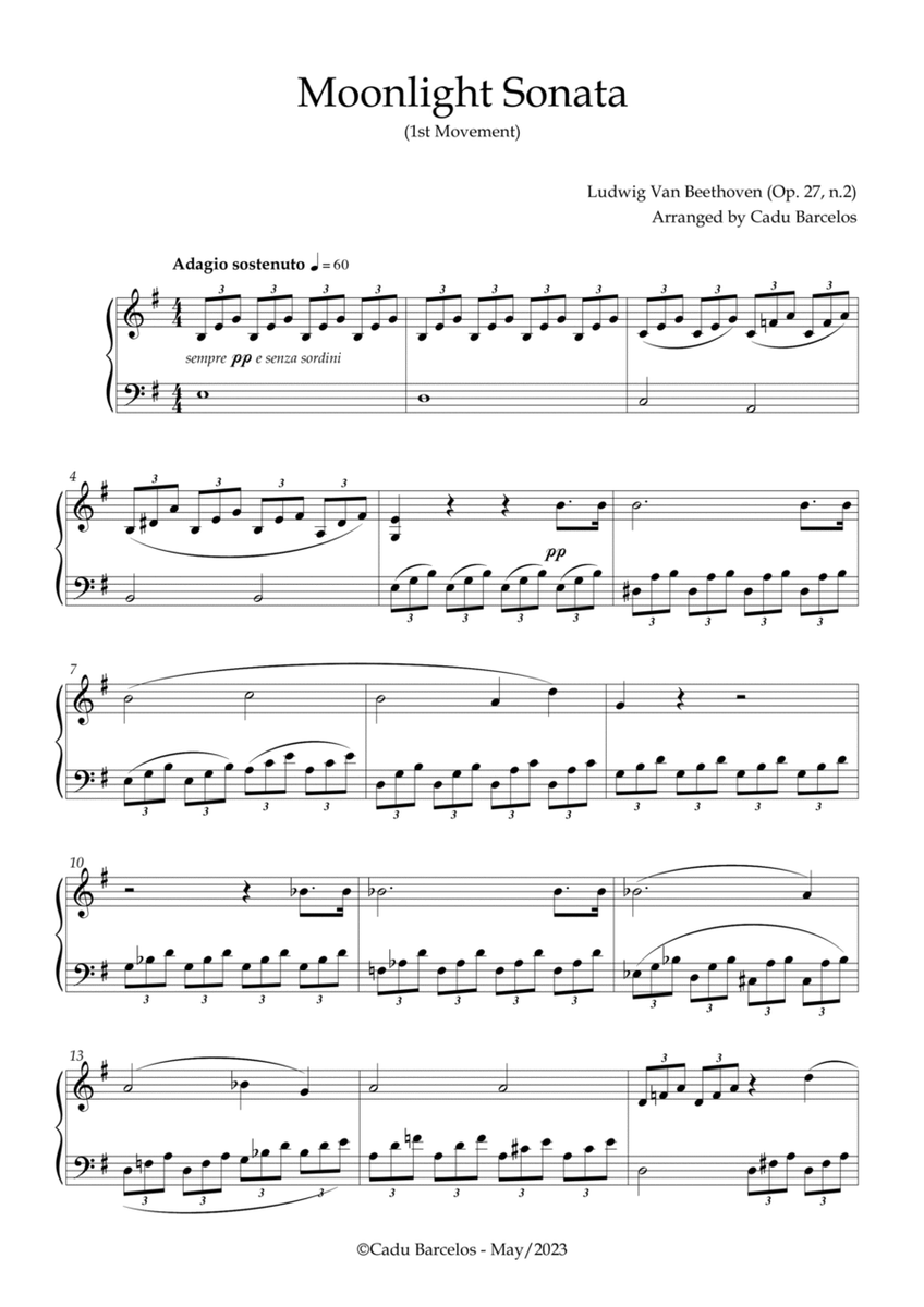 Moonlight Sonata (Beethoven) E minor - Piano image number null