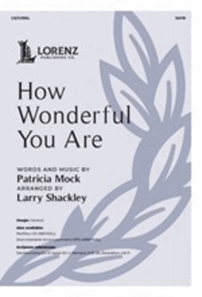 Book cover for How Wonderful You Are