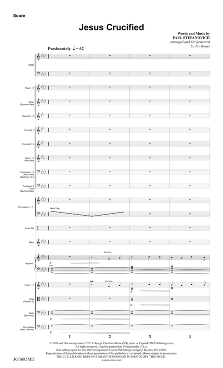 Jesus Crucified - Orchestral Score and Parts