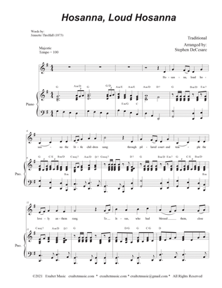Book cover for Hosanna, Loud Hosanna (Unison choir - Piano accompaniment)