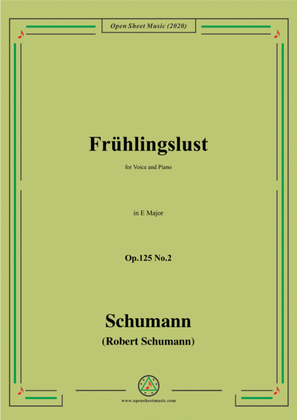 Book cover for Schumann-Frühlingslust Op.125 No.2,in E Major