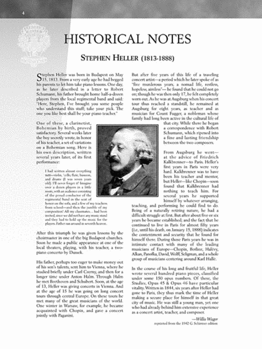 Heller – Selected Piano Studies, Opus 45 & 46 image number null