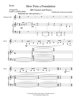 HOW FIRM A FOUNDATION (Bb Clarinet/Piano and Clar Part)