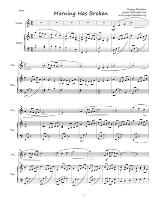 Book cover for Morning Has Broken (Bunessan) for Violin and Piano