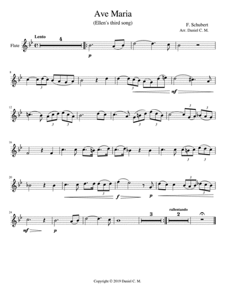 Ave Maria for flute and piano (simplified) image number null