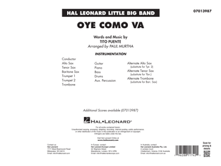 Book cover for Oye Como Va (arr. Paul Murtha) - Full Score