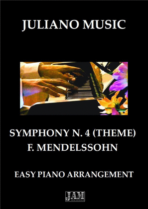 Book cover for THEME FROM "SYMPHONY N.4" (EASY PIANO - C VERSION) - F. MENDELSSOHN