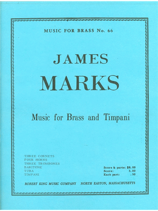 Book cover for Music For Brass & Timpani (ensemble-brass 8 Or More)