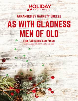 Book cover for As With Gladness Men of Old (SAB)