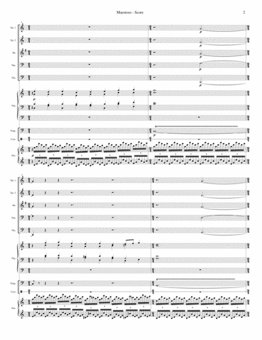 Maestoso, from Symphony #3 "Organ" (for Brass Quintet and Organ) image number null