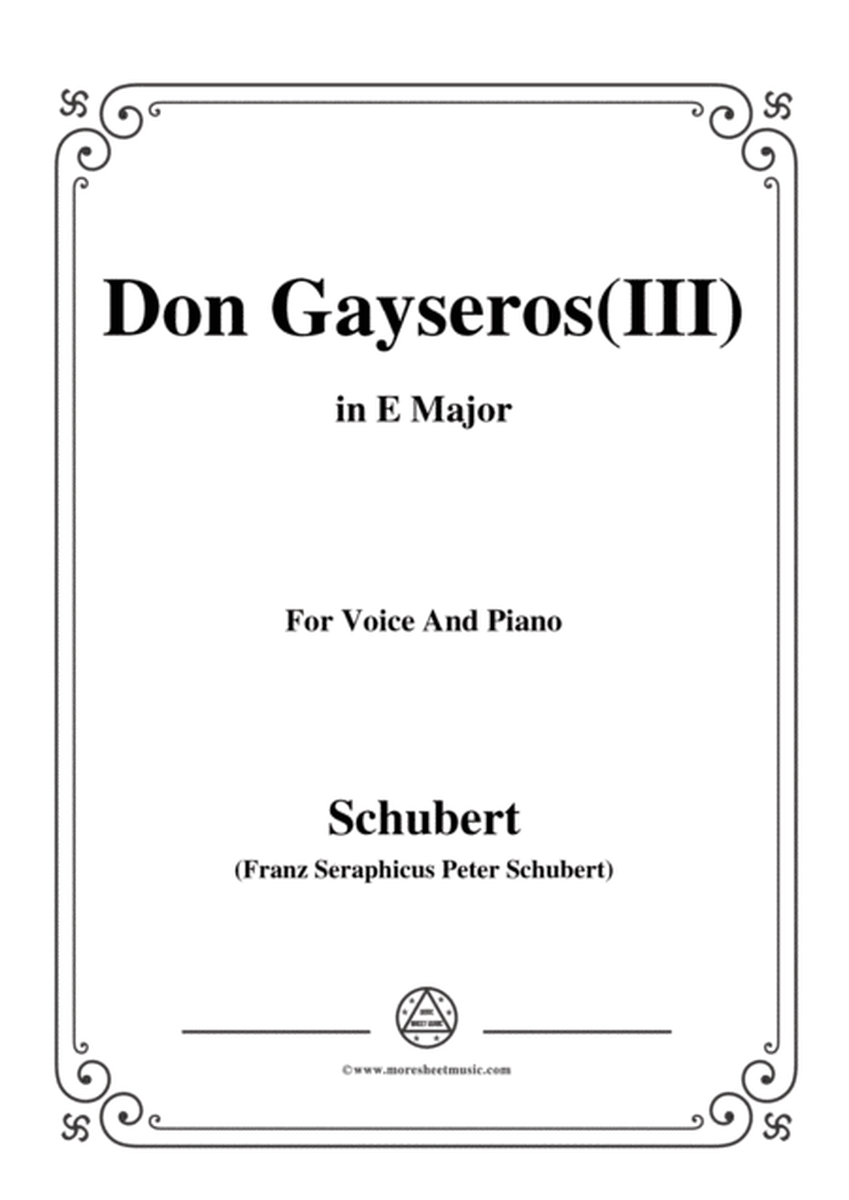 Schubert-Don Gayseros(III),in E Major,D.93 No.3,for Voice and Piano image number null