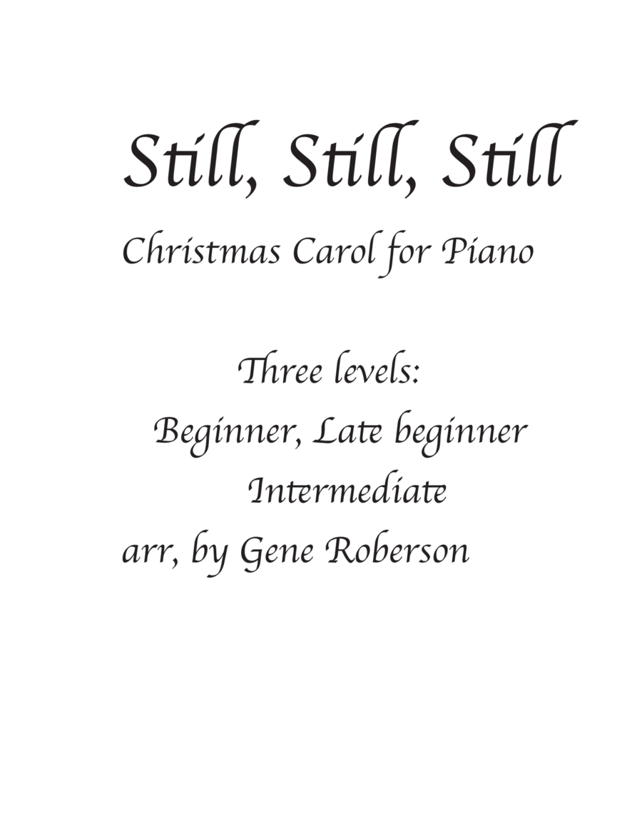 Still, Still, Still, Three variations Easy Piano to Intermediate image number null