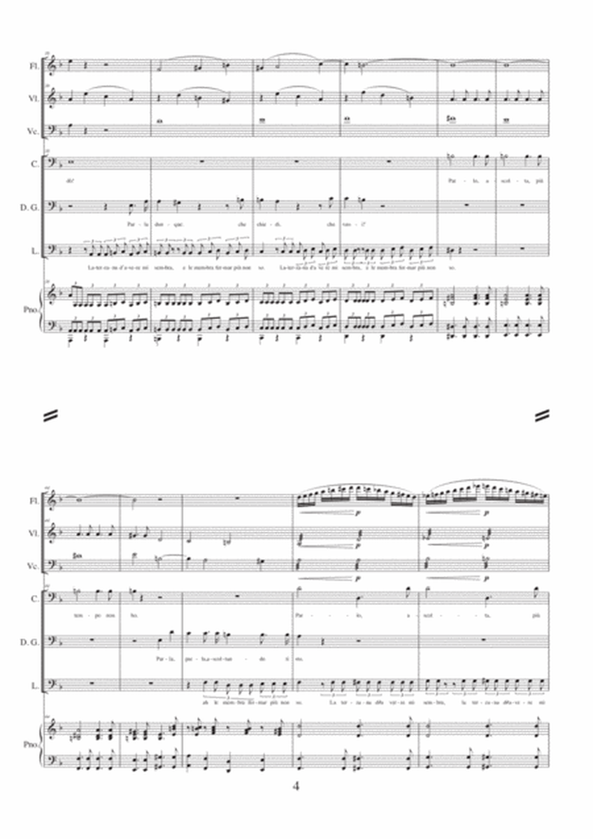 "Don Giovanni, a cenar teco" (Mozart) - arr. for flute, violin, cello, piano and vocals (Baritone, B