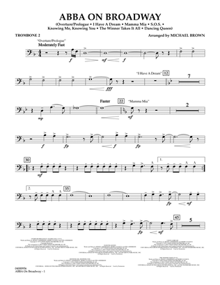 Book cover for ABBA on Broadway (arr. Michael Brown) - Trombone 2