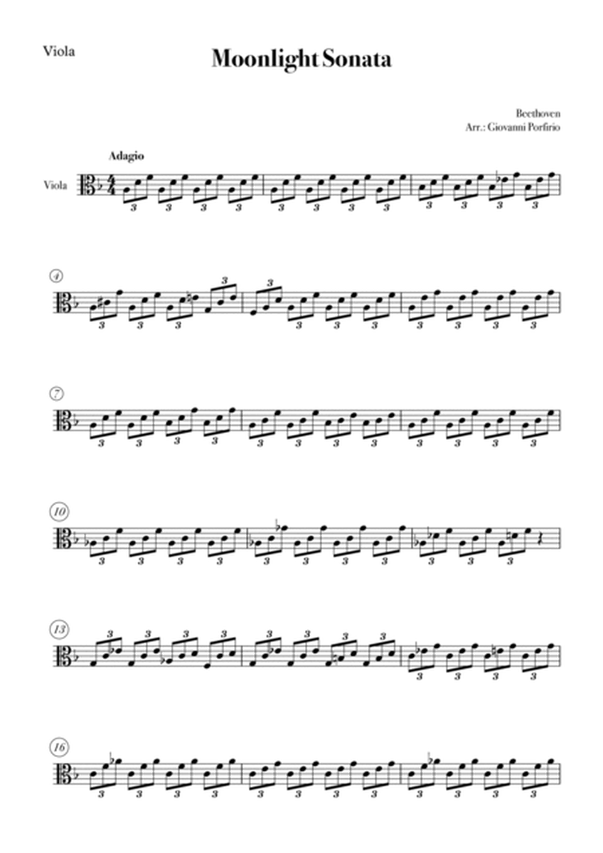Moonlight Sonata (Easy String Quartet - Set of Parts) image number null