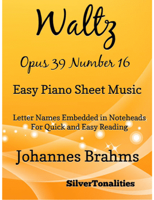 Book cover for Waltz Opus 39 Number 16 Easy Piano Sheet Music