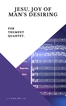 Book cover for Bach Jesu, joy of man's desiring for Trumpet Quartet