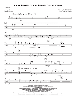 Book cover for Let It Snow! Let It Snow! Let It Snow! (arr. Mark Hayes) - Violin 1