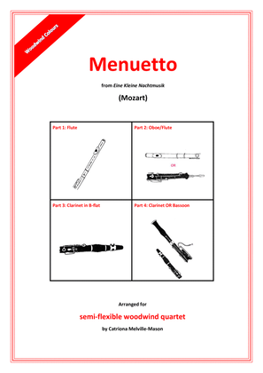 Book cover for Menuetto from Eine Kleine Nachtmusik (semi-flexible 4-part woodwind)