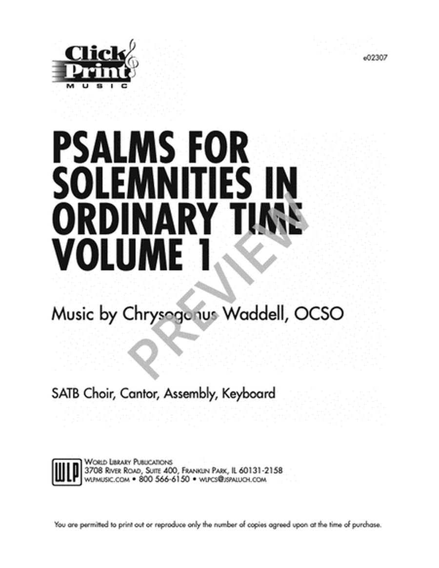 Psalms for Solemnities in Ordinary Time-Vol 1 image number null