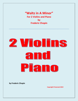 Book cover for Waltz in A Minor (Chopin) - 2 Violins and Piano - Chamber music