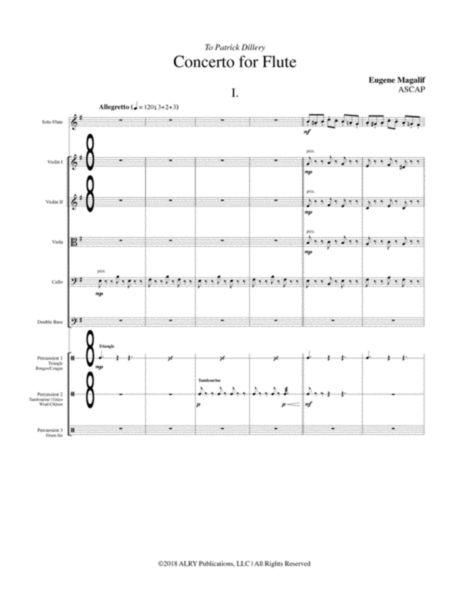 Concerto for Flute, Strings and Percussion (Score and Parts)