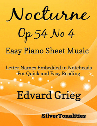 Book cover for Nocturne Opus 54 Number 4 Easy Piano Sheet Music