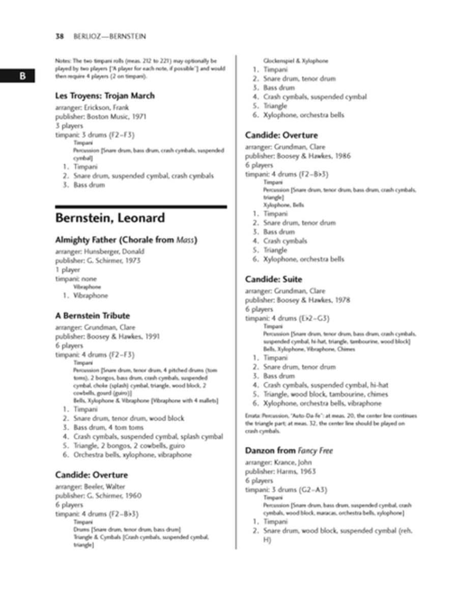 Percussion Assignments for Band and Wind Ensemble