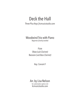 Book cover for Deck the Halls for Woodwind Trio with Piano Accompaniment
