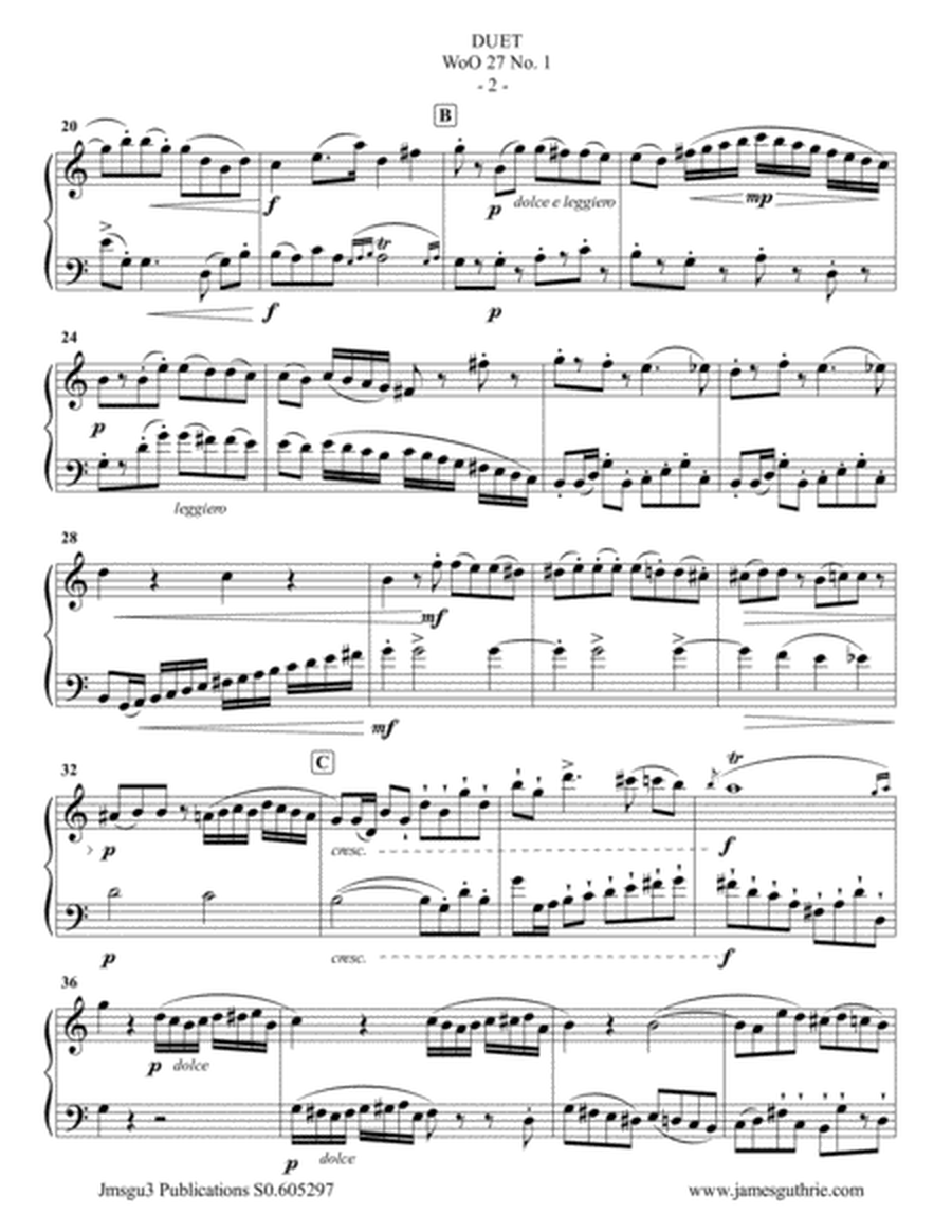 Beethoven: Three Duets WoO 27 for Flute & Cello image number null