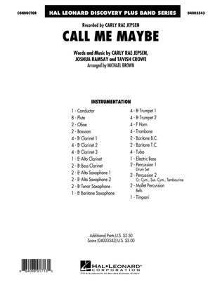 Call Me Maybe - Conductor Score (Full Score)