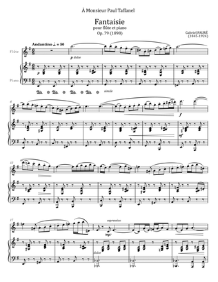 Gabriel Fauré - Fantaisie pour flûte et piano Op.79 - For Flute and Piano Original