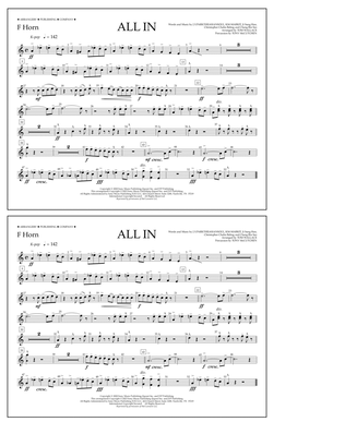 Book cover for ALL IN (arr. Tom Wallace) - F Horn
