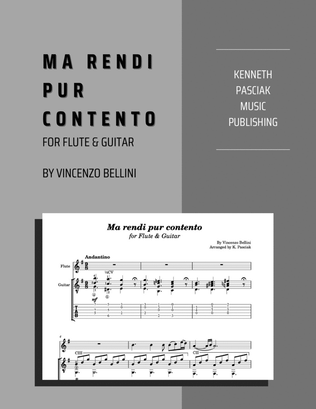 Book cover for Ma rendi pur contento (for Flute or Violin & Guitar)