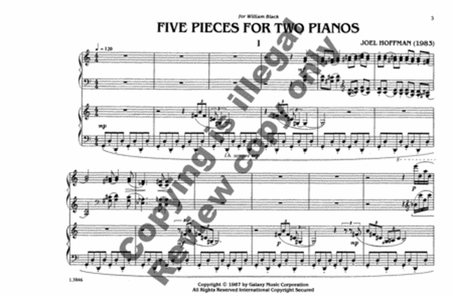 Five Pieces for Two Pianos