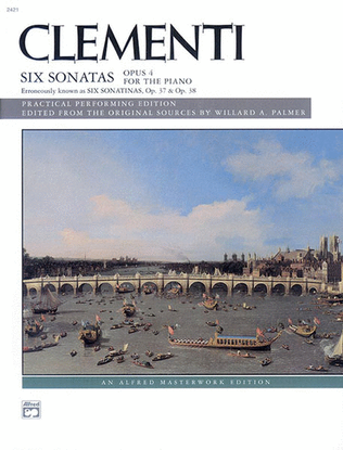 Book cover for Clementi -- Six Sonatas, Op. 4 (Op. 37, 38)