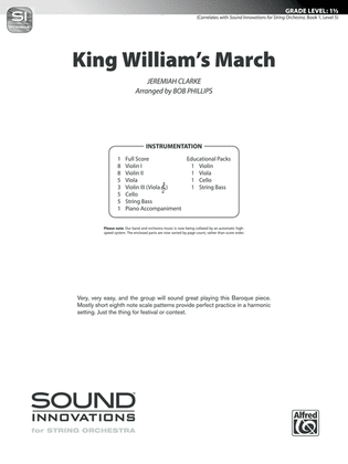 Book cover for King William's March: Score