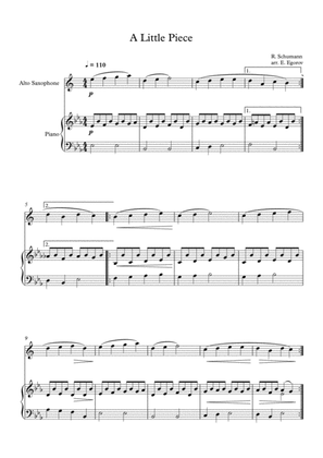 Book cover for A Little Piece, Robert Schumann, For Alto Saxophone & Piano