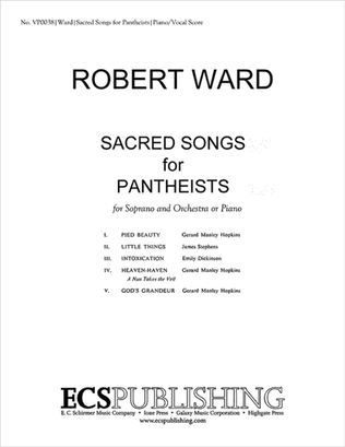 Book cover for Sacred Songs for Pantheists (Piano/Vocal Score)