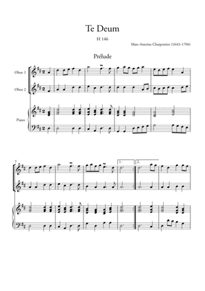 Book cover for Te Deum Prelude (for 2 Oboes and Piano)