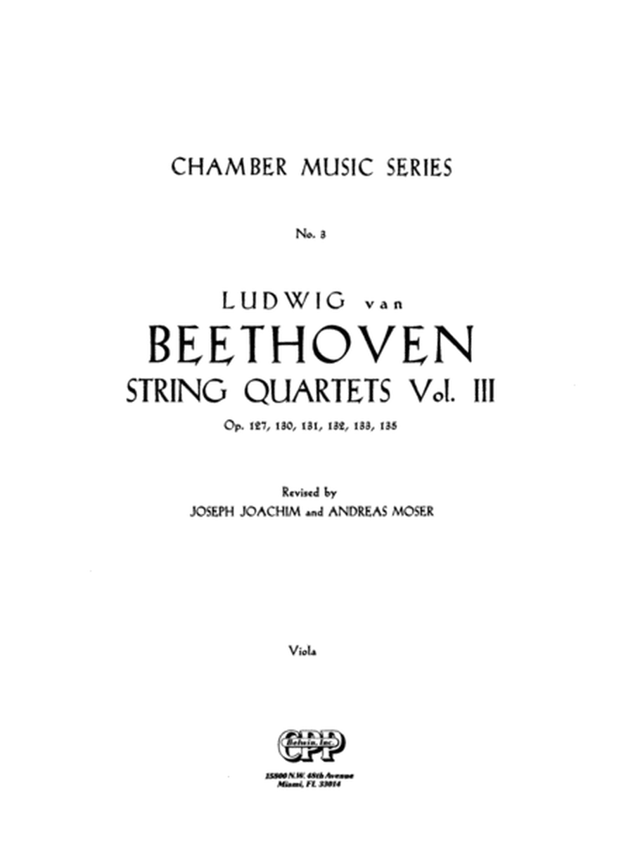 String Quartets, Volume 3