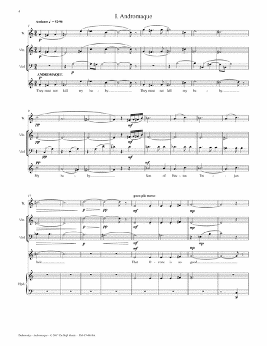 Andromaque Mini-Opera (Baroque Ensemble Full Score)